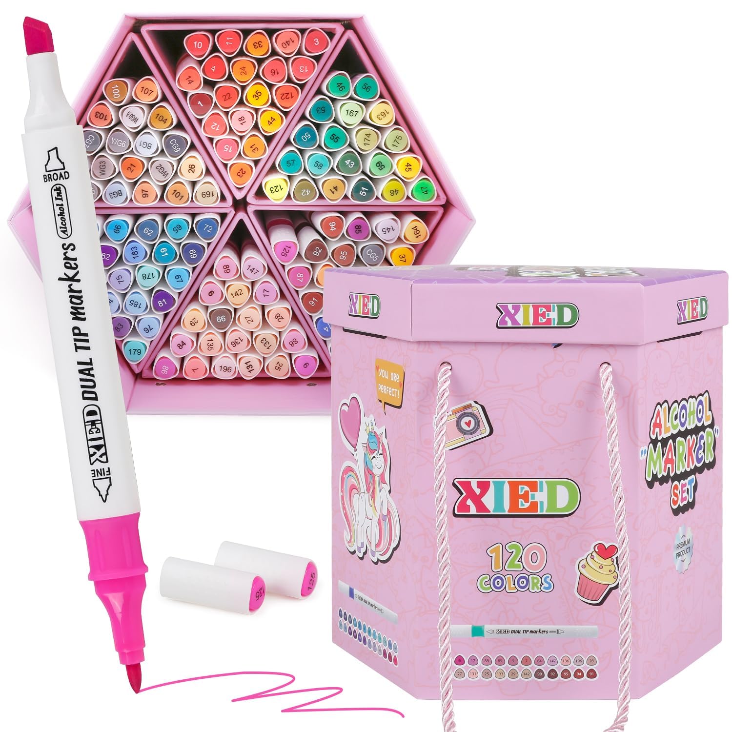 Amazon.com: XIEED [2025 Upgraded Alcohol Markers, 120 Colors